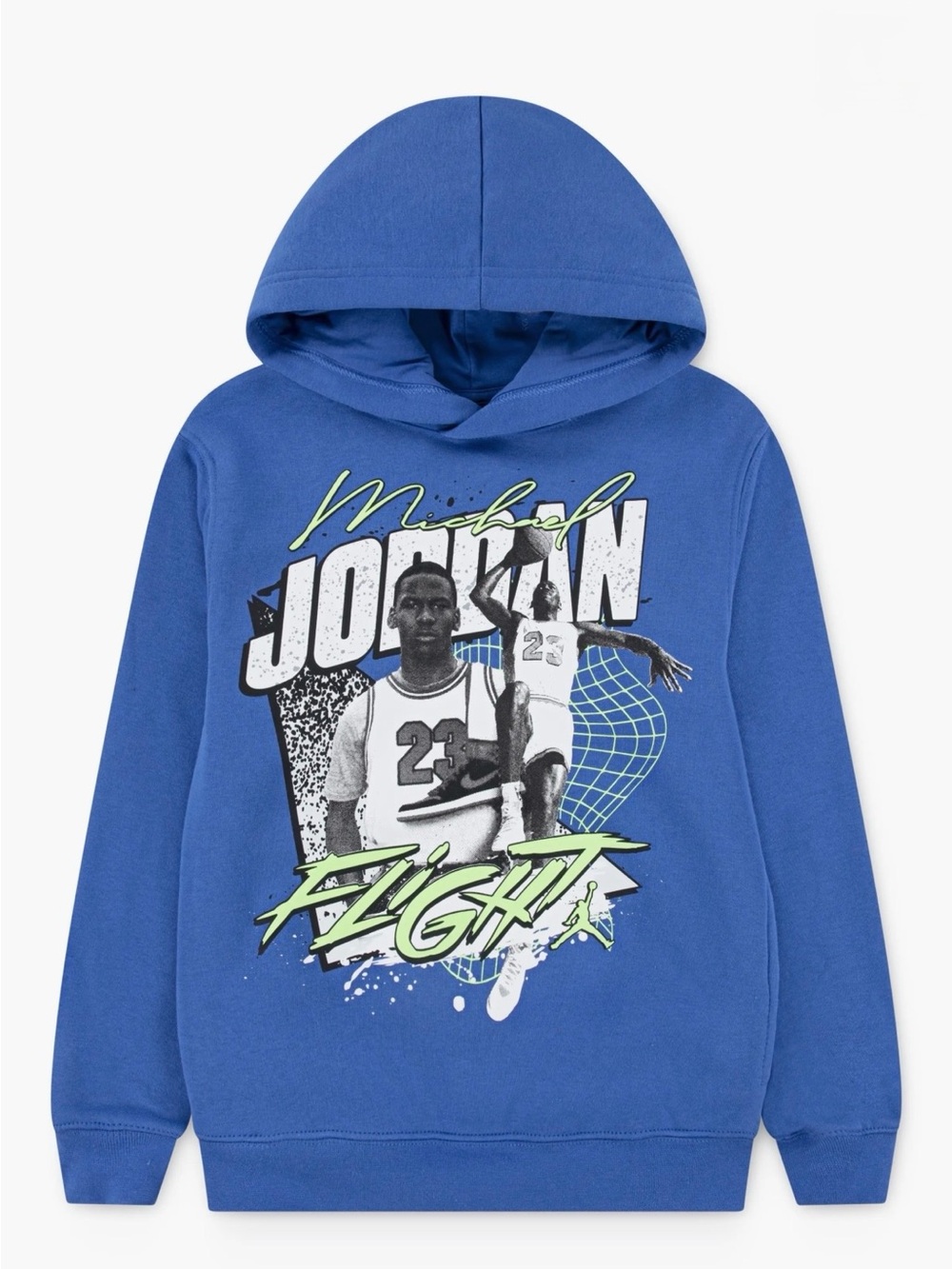 NWOT Michael Jordan Double Flight Fleece Graphic Hoodie Blue Kids Medium 10-12